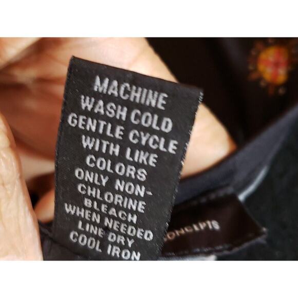 International Concepts Women Black Polyester Round Neck Long Sleeve Top Blouse M - Picture 9 of 11